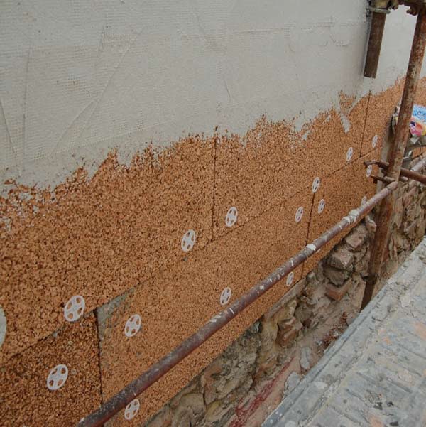 Cappotto termico in sughero biondo Cork Panels densità 160kg/mc